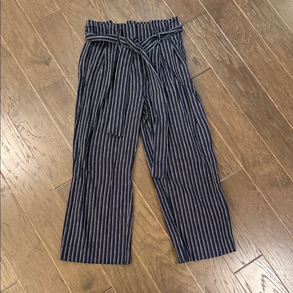 Striped Navy Cropped Pants